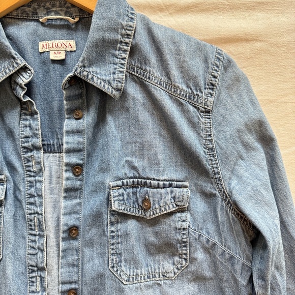 Button Down Denim Jean Shirt - Picture 4 of 6